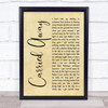 George Strait Carried Away Rustic Script Song Lyric Quote Music Print