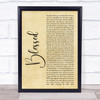 Daniel Caesar Blessed Rustic Script Song Lyric Quote Music Print