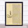Lee Brice Rumor Rustic Script Song Lyric Quote Music Print