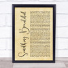 Robbie Williams Something Beautiful Rustic Script Song Lyric Wall Art Print