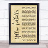 Pearl Jam Yellow Ledbetter Rustic Script Song Lyric Wall Art Print