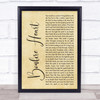 James Blunt Bonfire Heart Rustic Script Song Lyric Quote Print