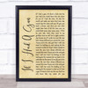 Noel Gallagher If I Had A Gun Rustic Script Song Lyric Quote Print