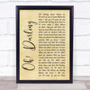 The Beatles Oh! Darling Rustic Script Song Lyric Quote Print