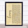 The Cure Lovesong Rustic Script Song Lyric Quote Print