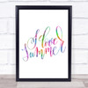 Love Summer Rainbow Quote Print