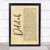 Tom Jones Delilah Rustic Script Song Lyric Quote Print