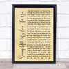 Whitney Houston Saving All My Love For You Rustic Script Song Lyric Quote Print