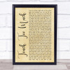 AC DC Touch Too Much Rustic Script Song Lyric Quote Print