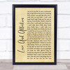 Joan Armatrading Love And Affection Rustic Script Song Lyric Quote Print