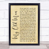 Zac Brown Band My Old Man Rustic Script Song Lyric Quote Print