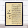 Black Stone Cherry Long Ride Rustic Script Song Lyric Print