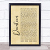 Petula Clark Downtown Rustic Script Song Lyric Print