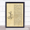 The xx Angels Rustic Script Song Lyric Print