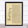 Tina Turner Proud Mary Rustic Script Song Lyric Print