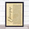 Jamie Foxx Extravaganza Rustic Script Song Lyric Print