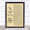 Bart Crow All I Need Rustic Script Song Lyric Print