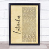 Tool Lateralus Rustic Script Song Lyric Print