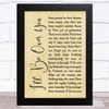 Toto I'll Be Over You Rustic Script Song Lyric Music Art Print