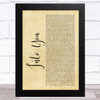 Fabolous Into You Rustic Script Song Lyric Music Art Print