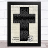 Leona Lewis Footprints In The Sand Music Script Christian Memorial Cross Song Lyric Music Art Print