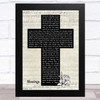 Laura Story Blessings Music Script Christian Memorial Cross Song Lyric Music Art Print