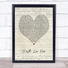 Stereophonics C'est La Vie Script Heart Song Lyric Print