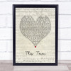 Niall Horan This Town Script Heart Song Lyric Print