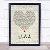 Billie Eilish Watch Script Heart Song Lyric Print