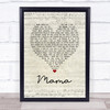 Il Divo Mama Script Heart Song Lyric Print