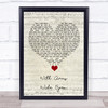 Creed With Arms Wide Open Script Heart Song Lyric Quote Music Print