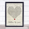 Alex Cameron Politics Of Love Script Heart Song Lyric Quote Music Print