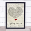 Riley Clemmons Fighting For Me Script Heart Song Lyric Quote Music Print