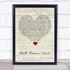 Snow Patrol Dark Roman Wine Script Heart Song Lyric Quote Music Print