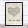 The Beatles Twist And Shout Script Heart Song Lyric Quote Music Print