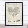 Engelbert Humperdinck Love Is All Script Heart Song Lyric Quote Music Print