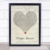 David Bowie Magic Dance Script Heart Song Lyric Quote Music Print
