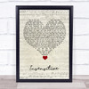 Jann Arden Insensitive Script Heart Song Lyric Quote Music Print