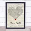 New Order True Faith Script Heart Song Lyric Quote Music Print