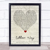 The Twang Either Way Script Heart Song Lyric Quote Music Print