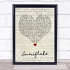 Sia Snowflake Script Heart Song Lyric Quote Music Print