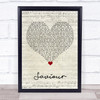 Picture This Saviour Script Heart Song Lyric Quote Music Print