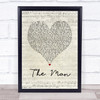 Taylor Swift The Man Script Heart Song Lyric Quote Music Print