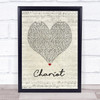 Jacob Lee Chariot Script Heart Song Lyric Quote Music Print