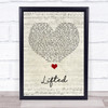 Lighthouse Family Lifted Script Heart Song Lyric Quote Music Print