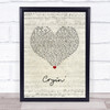 Aerosmith Cryin' Script Heart Song Lyric Quote Music Print