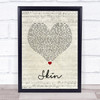 Rag'n'Bone Man Skin Script Heart Song Lyric Quote Music Print