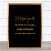 Mastery Of Your Thoughts Quote Print Black & Gold Wall Art Picture