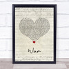 Good Charlotte War Script Heart Song Lyric Quote Music Print