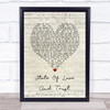 Pearl Jam State Of Love And Trust Script Heart Song Lyric Wall Art Print